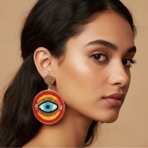 ✨NEW Tribal Colorful Beaded Eye Earrings